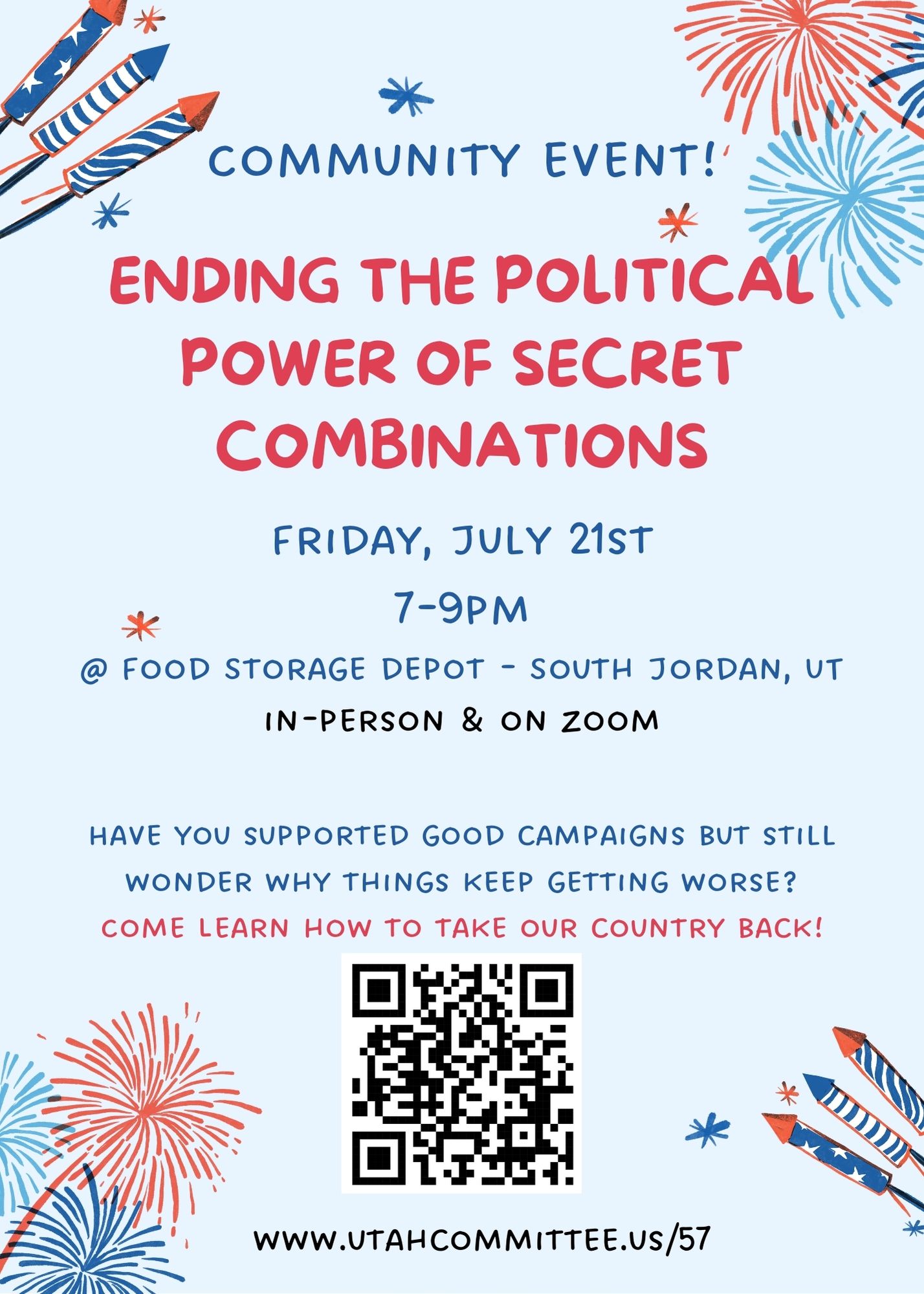 Buy tickets Ending the Political Power of Secret Combinations Food